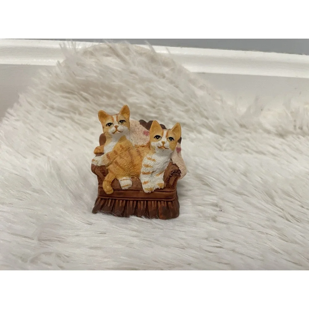 Enesco Vintage Cats on Chair Figurine 2